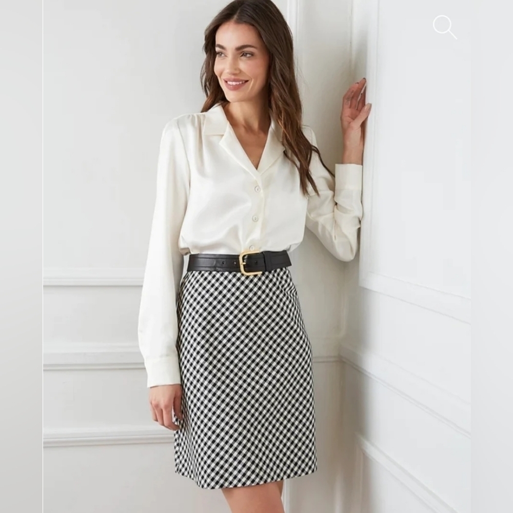 Karen Kane Bias Cut Check Skirt Size L